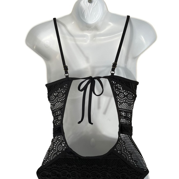 BECCA Color Play Crochet Lace One-Piece Swimsuit - Picture 6 of 9